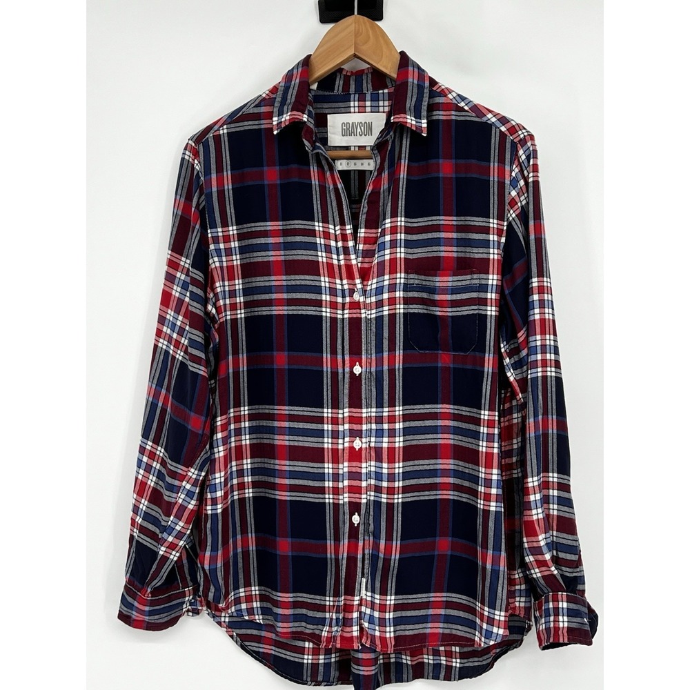 Grayson The Hero Plaid Flowy Shirt Size 2 Small Button Down Frank & Eileen Cabin